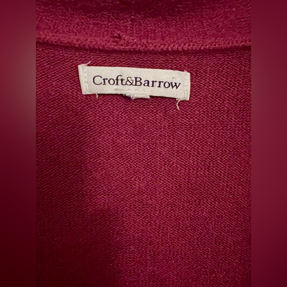 Croft & Barrow Women’s Ruby Colored Cardigan Sweater Jacket SO soft & comfy - Picture 5 of 14